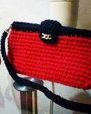 BOLSA CROCHÊ VERMELHA